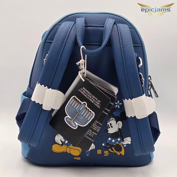 Loungefly Disney Mickey & Minnie Mouse Hanukkah Light-Up Mini Backpack New - Picture 5 of 5